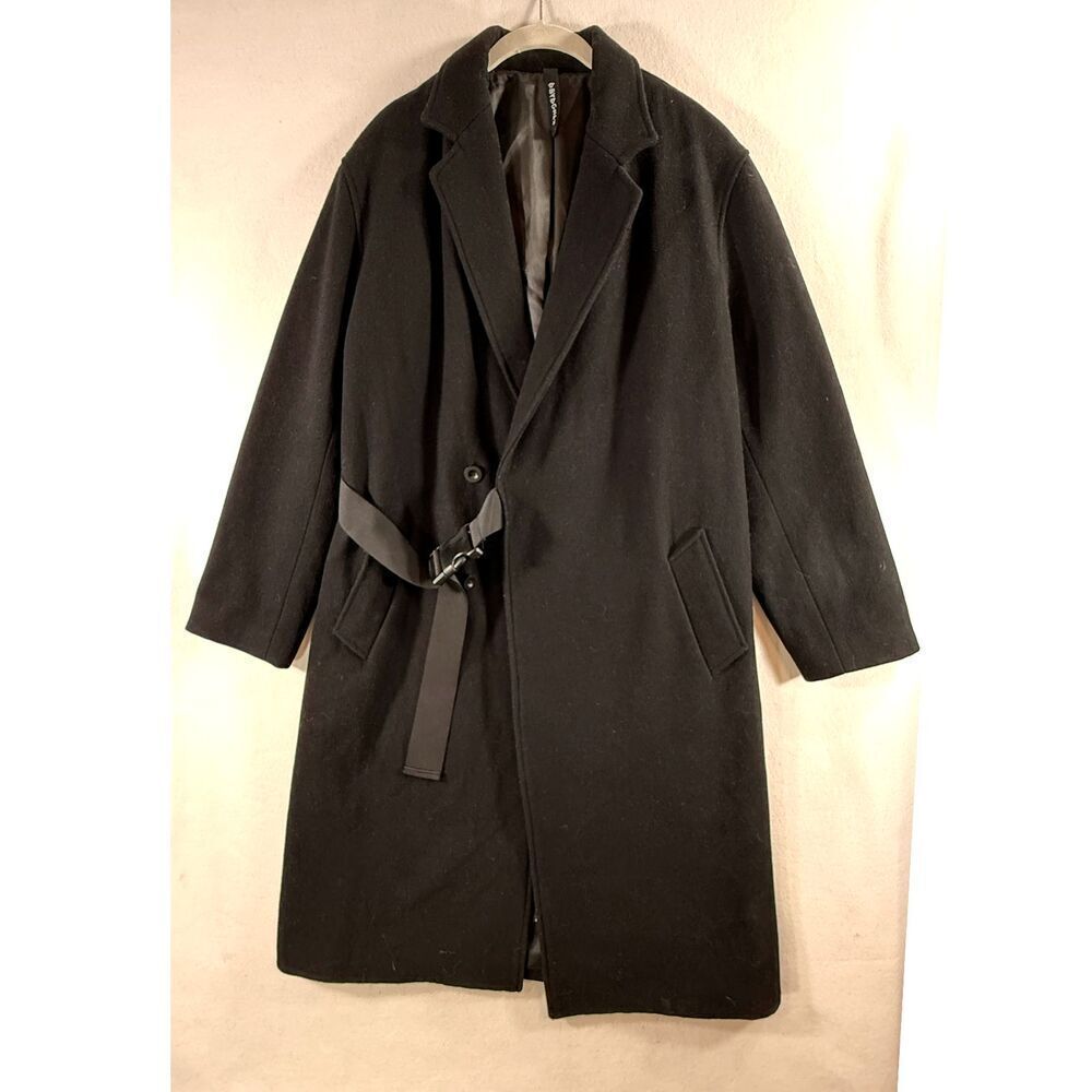 D By D Gnak Coat Men Large Black Overcoat Wool Designer Kang D Minimalist Modern